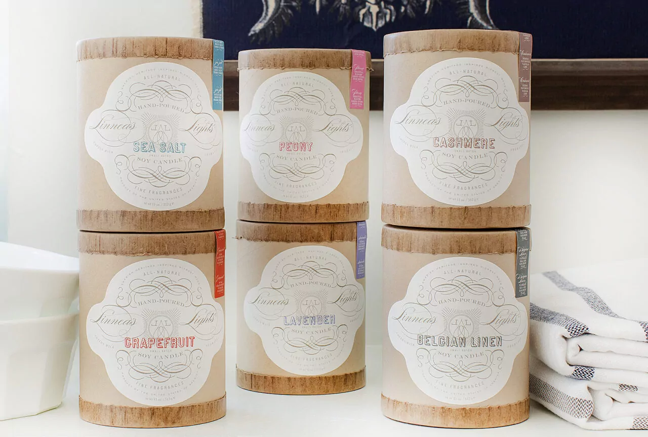 candles with custom labels