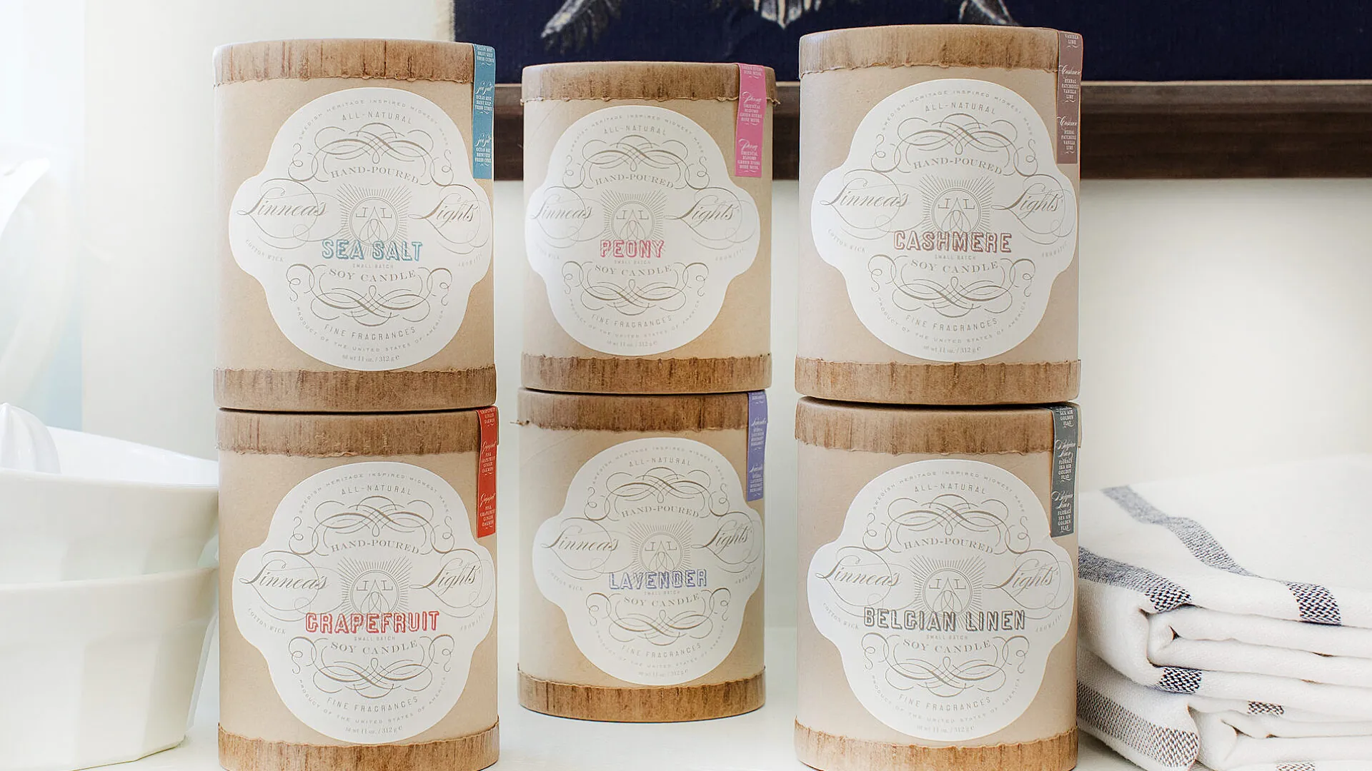 candles with custom labels