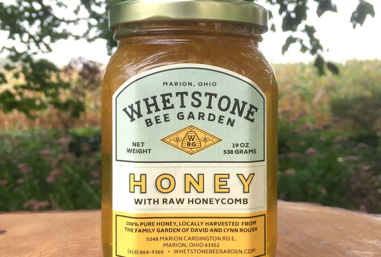 Honey bottle with custom label