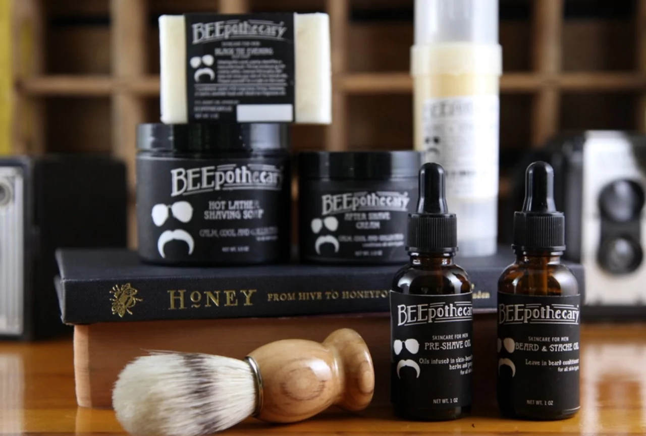 Beard products with custom labels