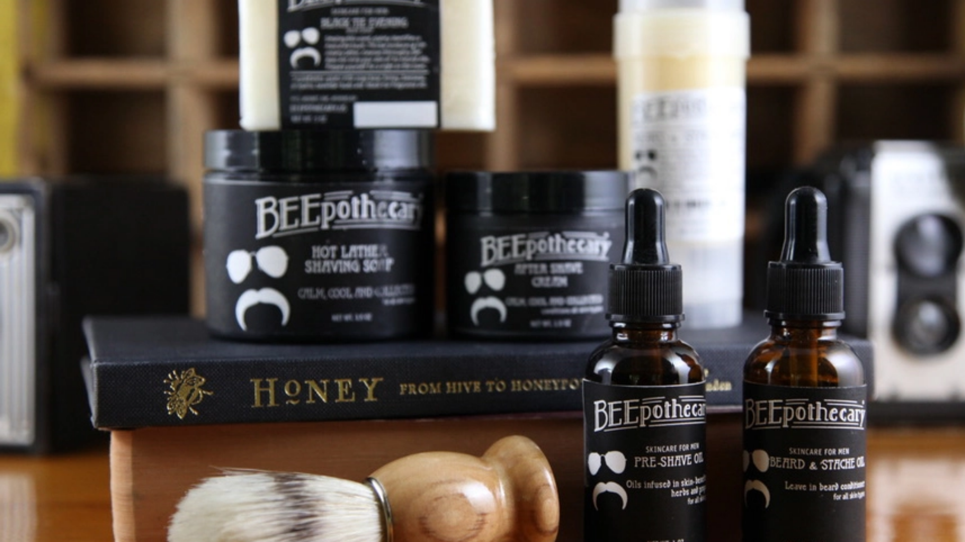 Beard products with custom labels