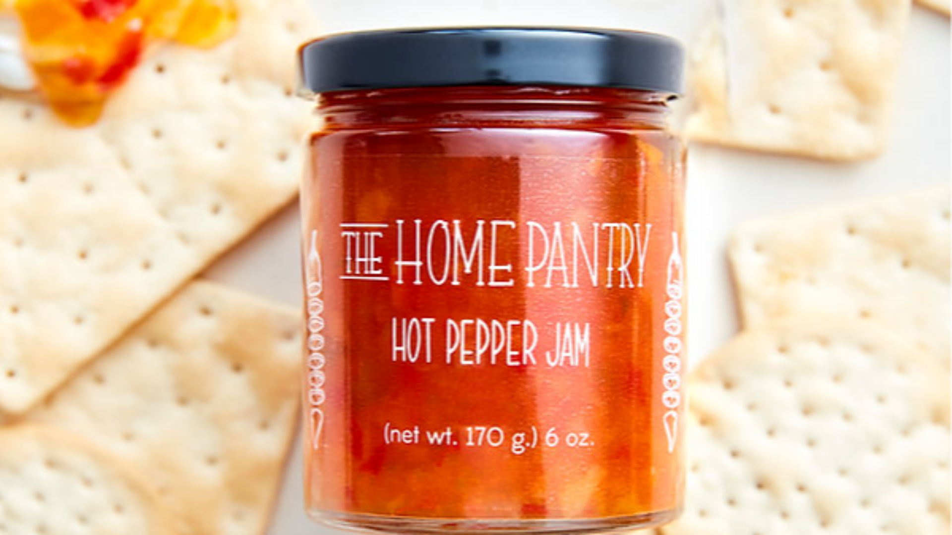 Hot pepper jam with custom label