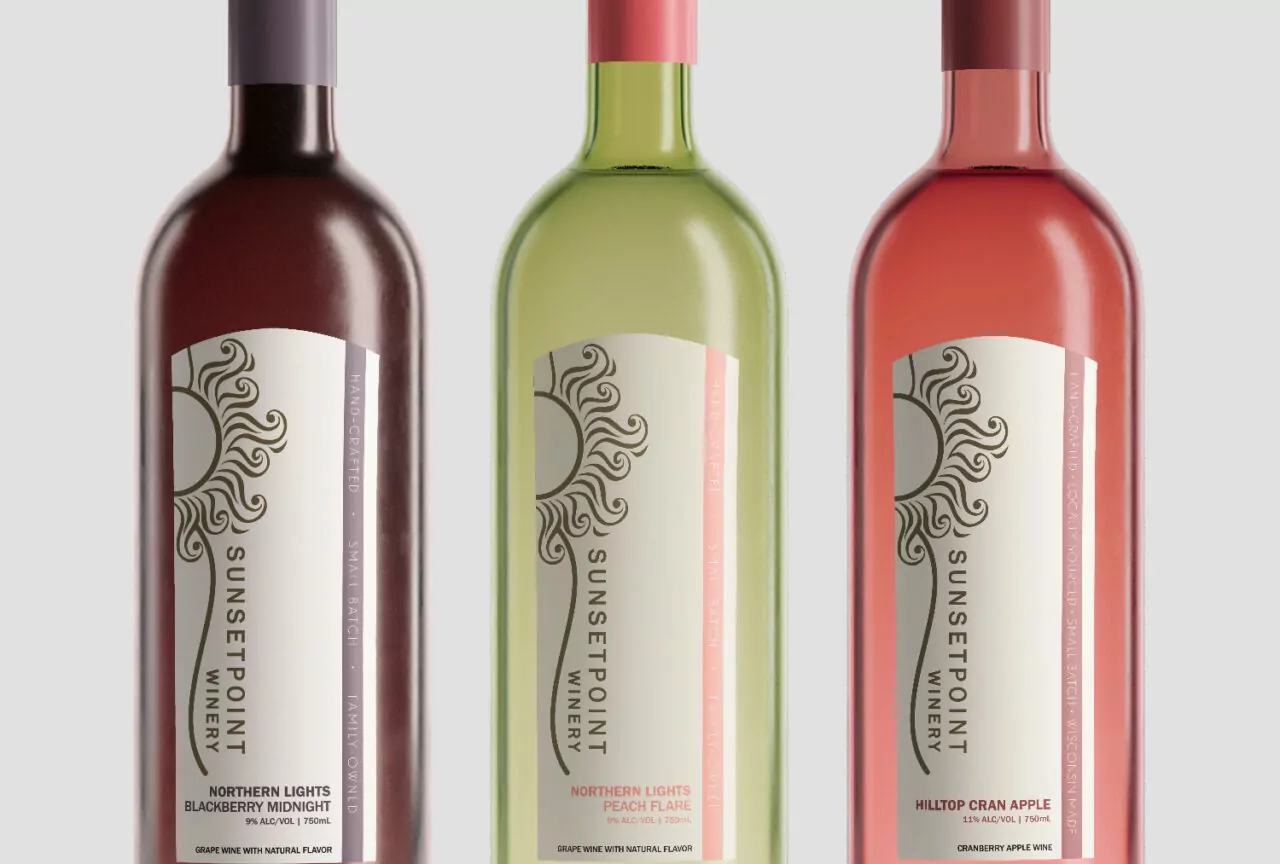 Wine bottles with custom labels