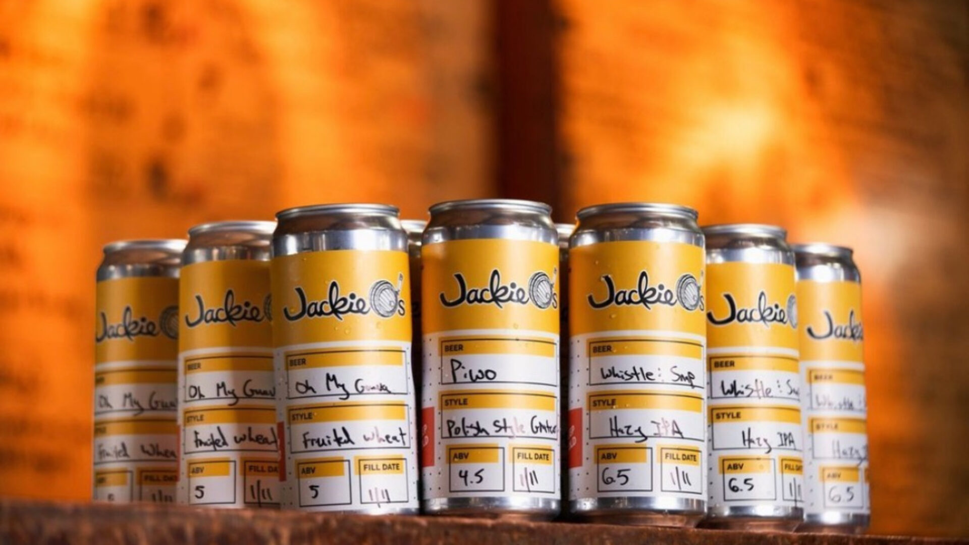 Jackie Os beer crowler cans