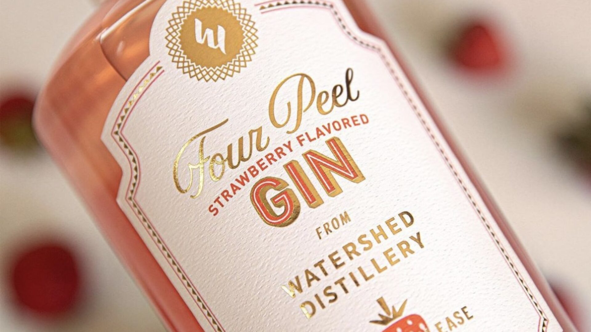 Gin bottle with custom label