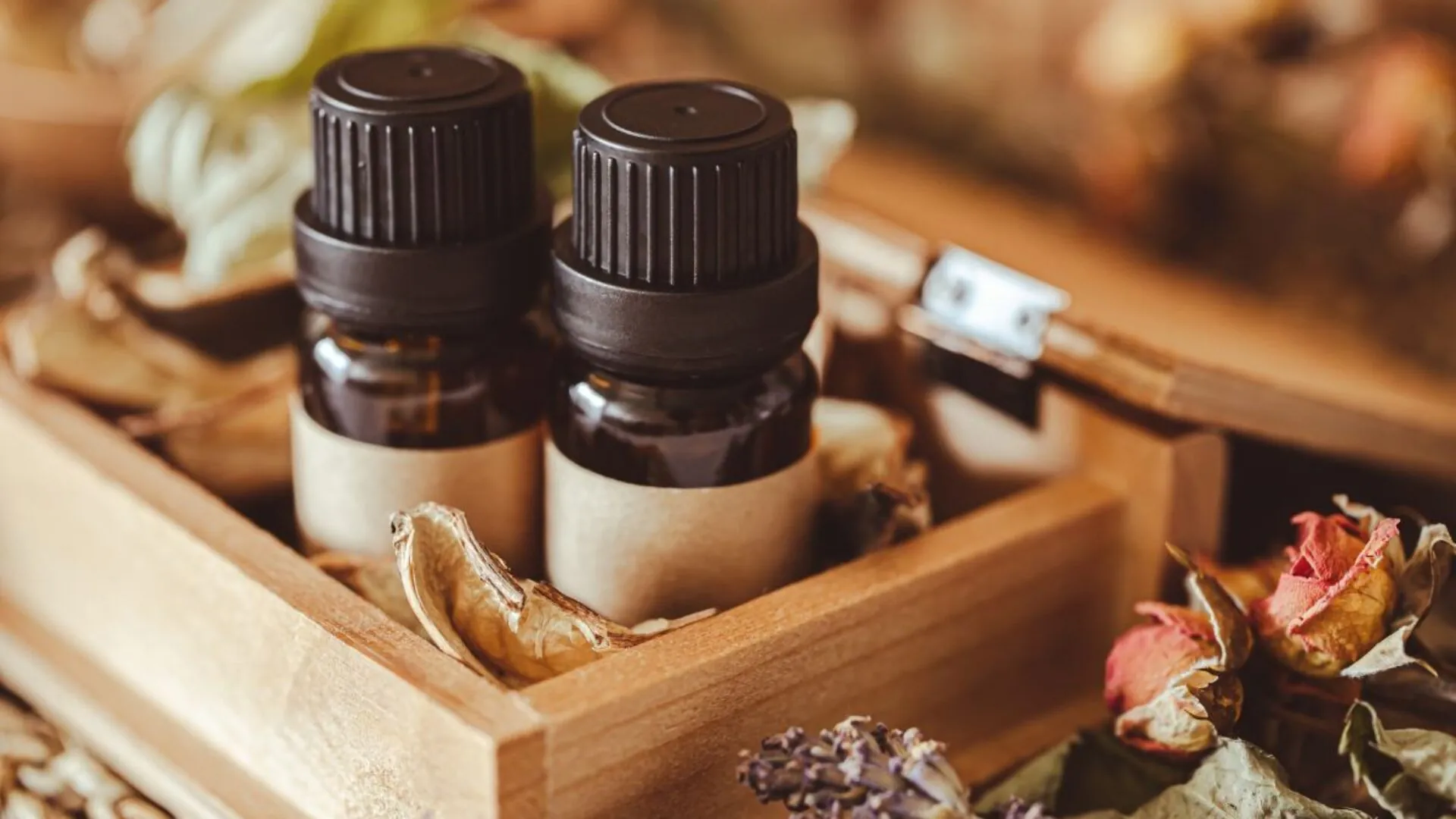 Aromatherapy essential oil bottles