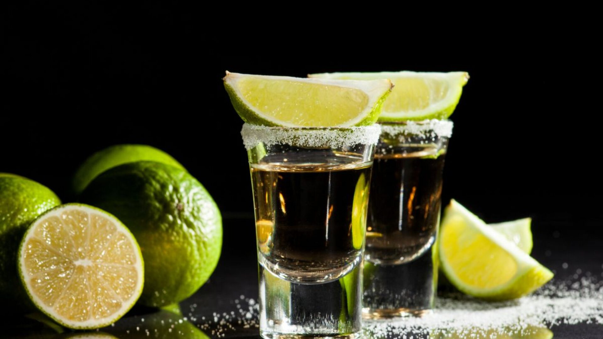 Tequila shots with lime